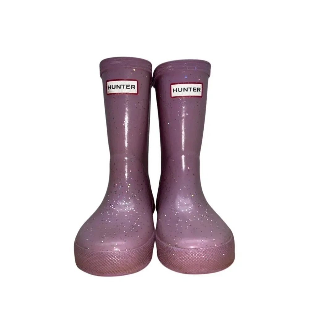 Hunter Kids Rain Boots - Sparkly Purple - Picture 2 of 10